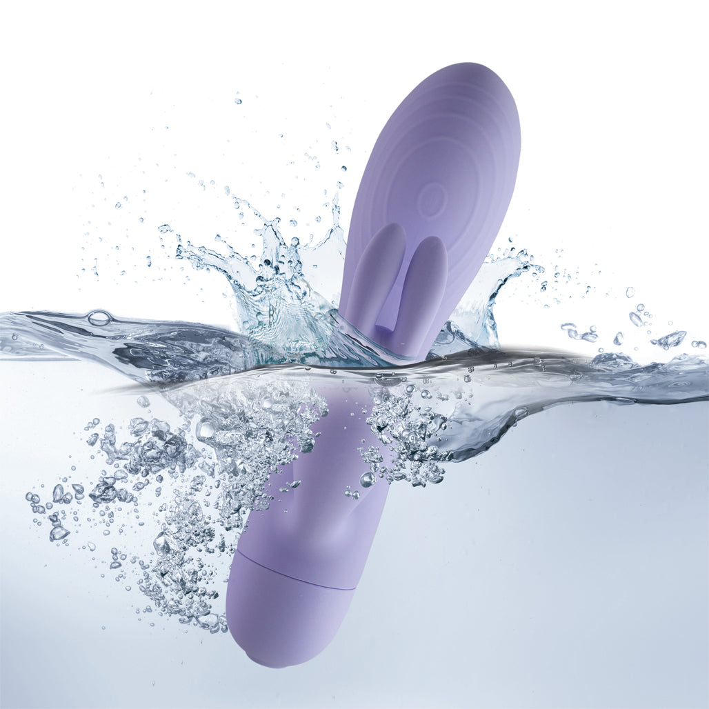 Sugar Boo Blissful Boo rabbit vibrator, Shown in water to indicate its waterproof design