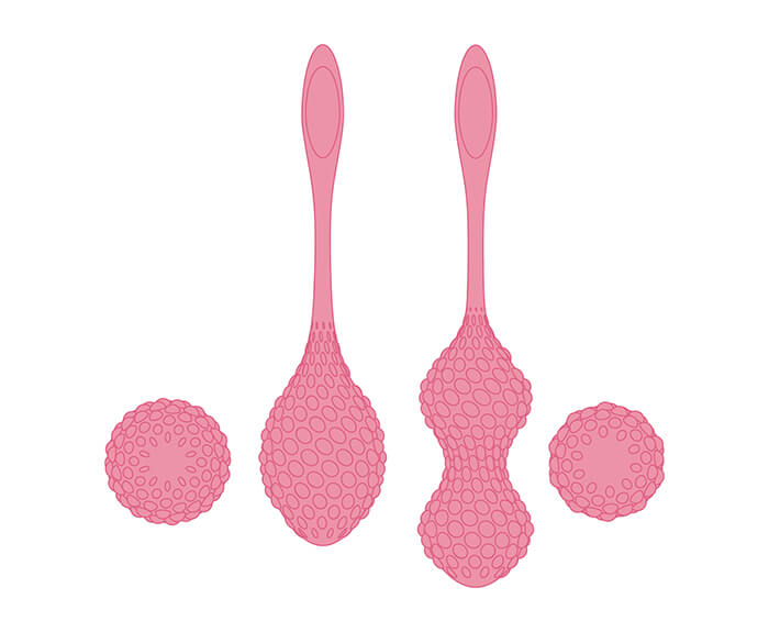 Line-art illustrations of 2 kegals from various views