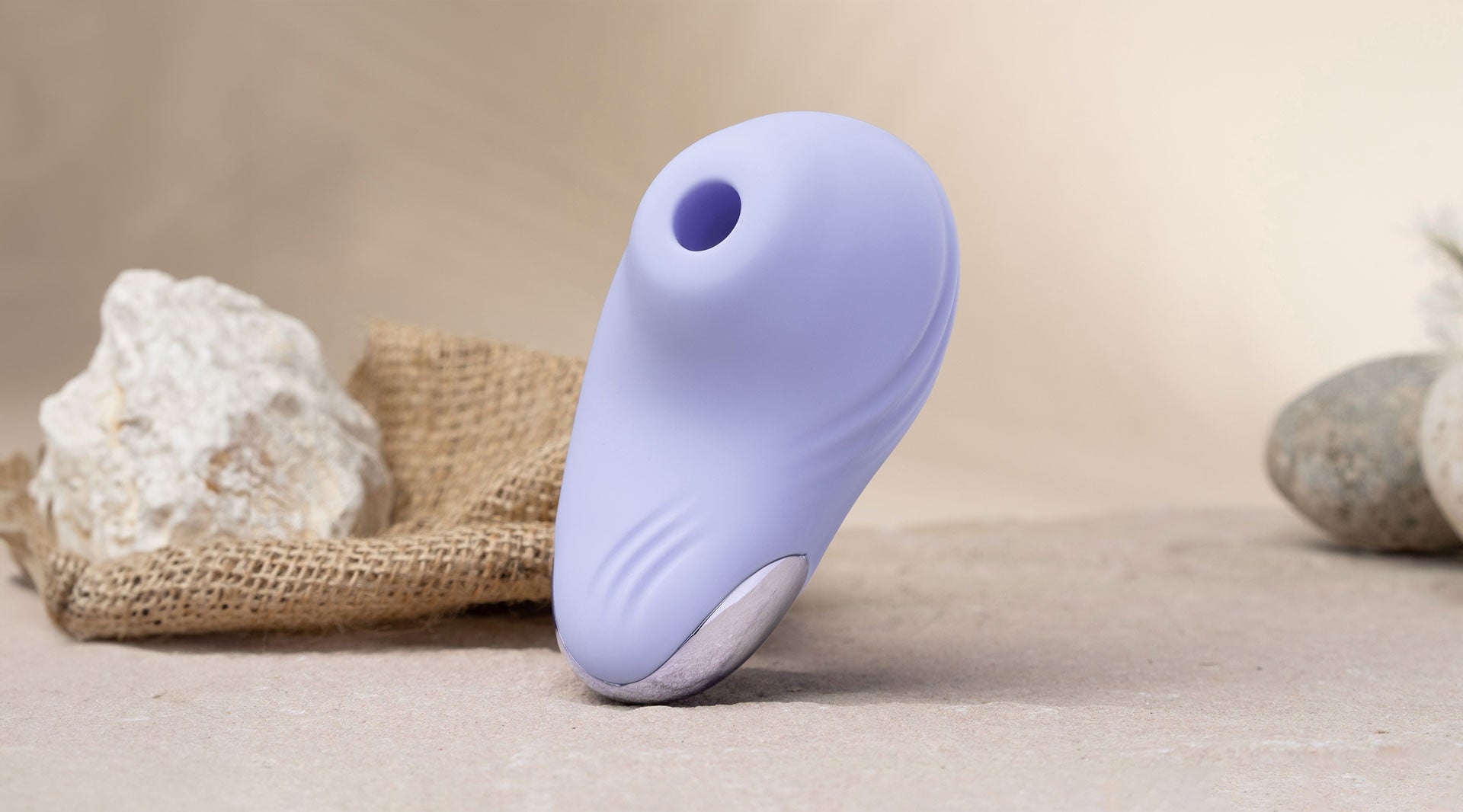 Silicone clit suction vibrating toy in baby blue.