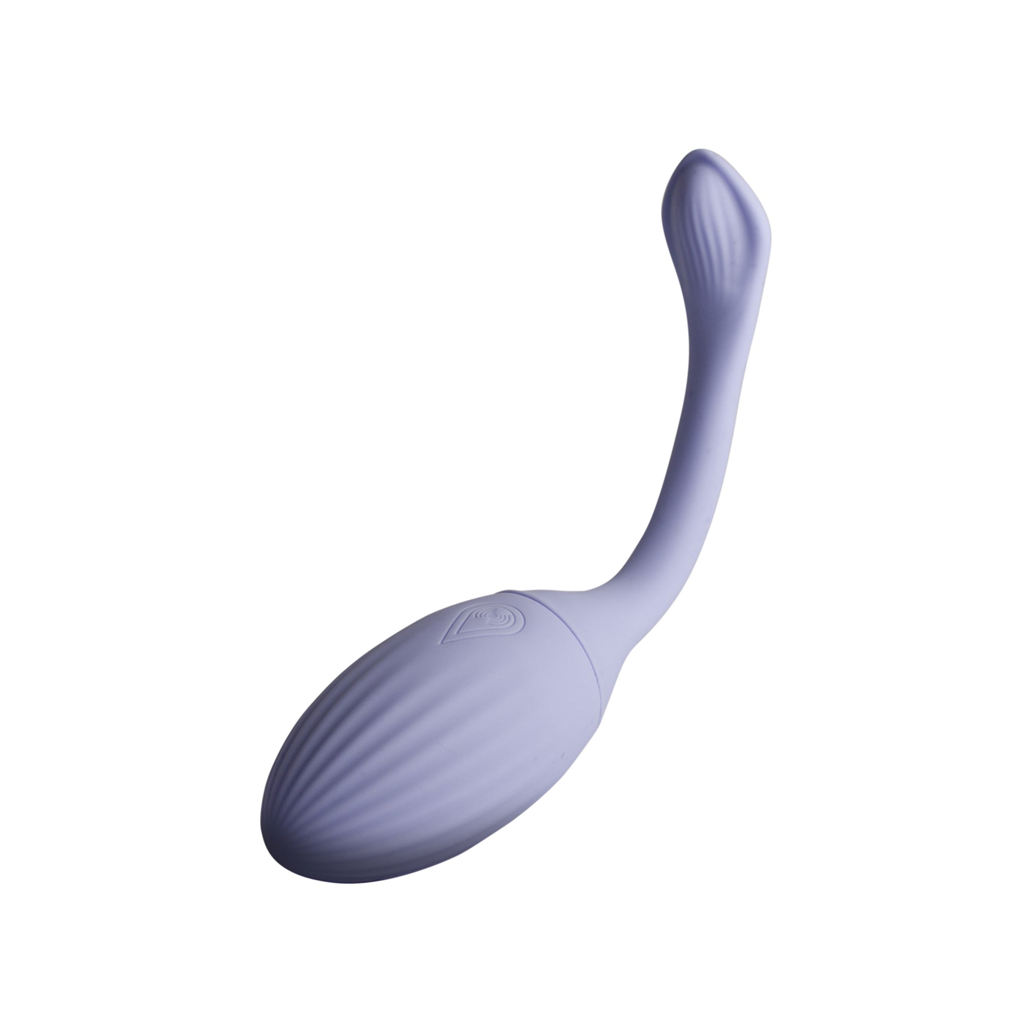 A lavender purple curved silicone NIYA N1 with a ribbed oval base and a slender, flared tip, shown on a plain white background.