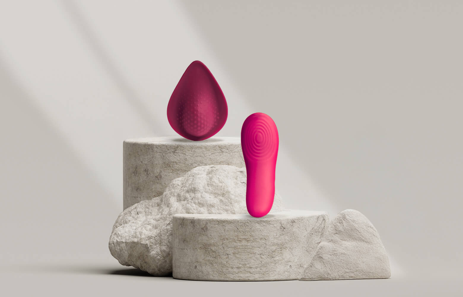 Collection of panty vibrators a stone podium various styles
