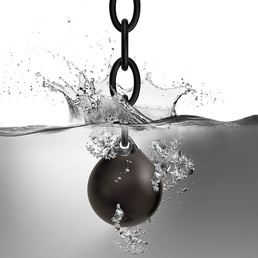 Remote Vibrating Love Egg half submerged in water