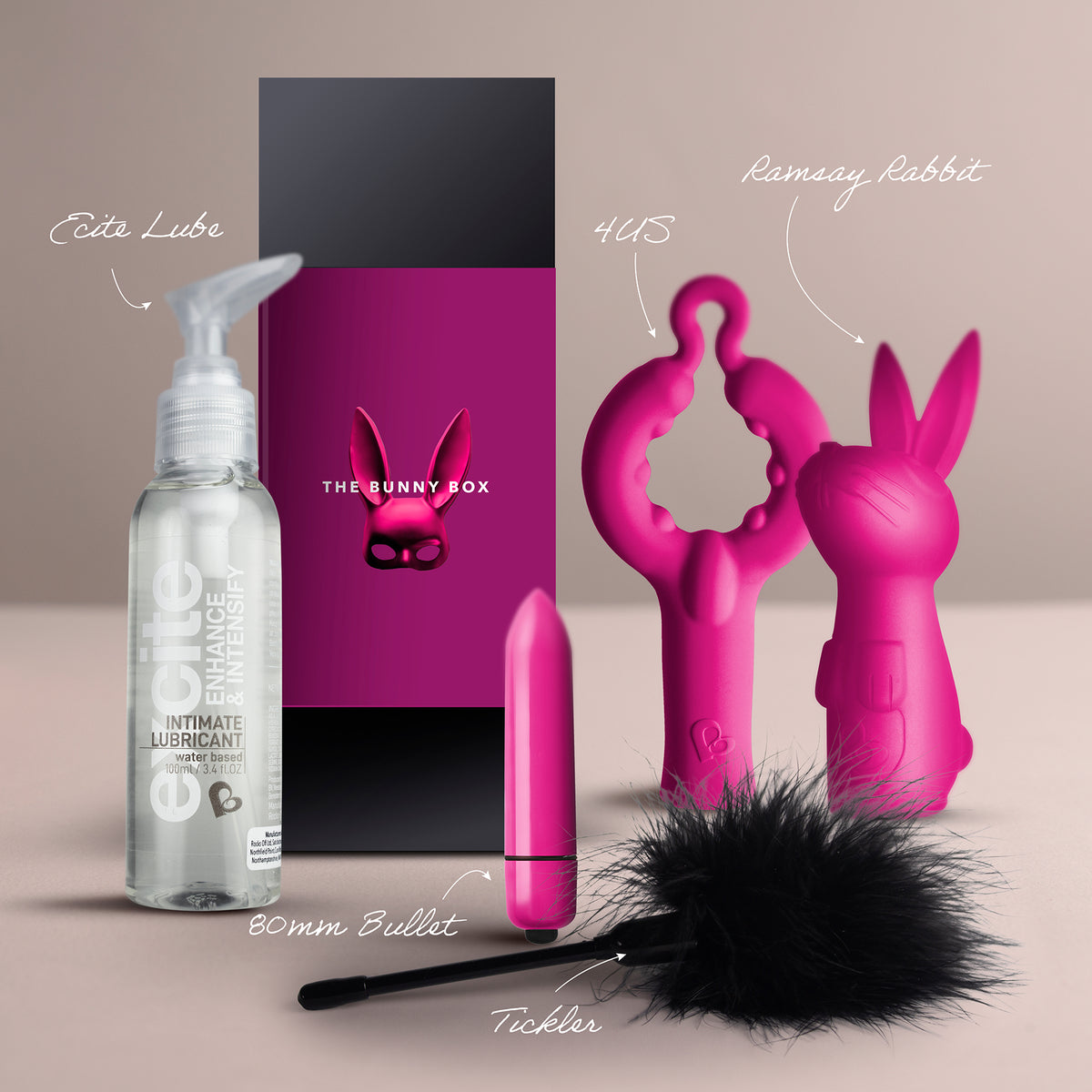 Rox Box Bunny pleasure set, product packaging and accessories