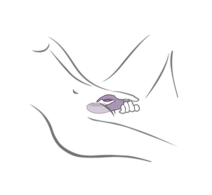 Illustration of woman using a rabbit vibrator