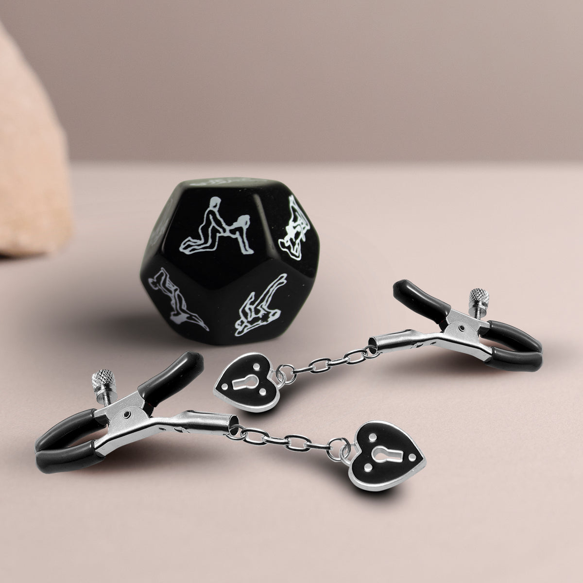 The Love Box couples pleasure kit, product packaging and accessories
