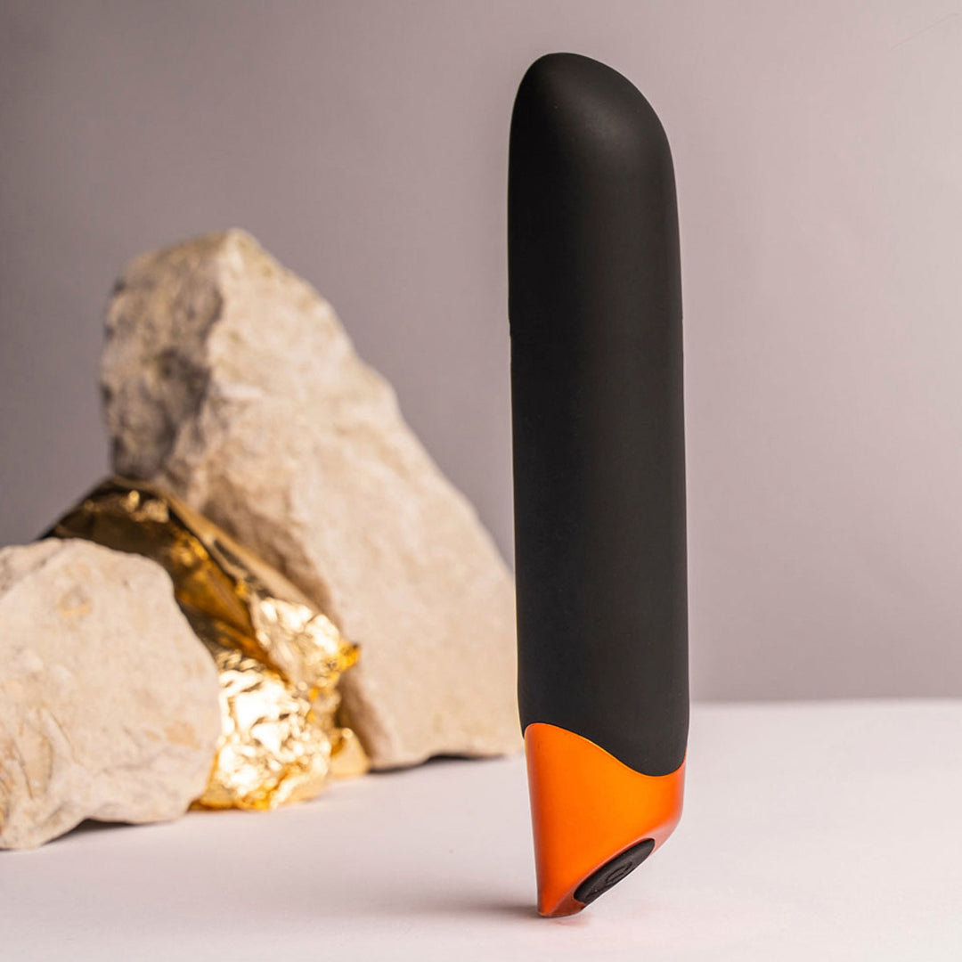 Rocks Off Chaiamo - Classic Powerful Vibrator - black tactical rock lifestyle shot