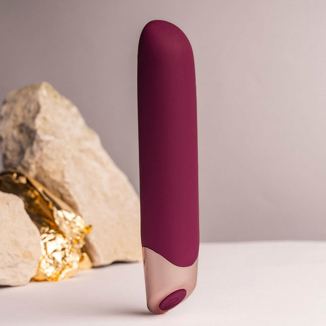 Rocks Off Chaiamo - Classic Powerful Vibrator - Burgundy lifestyle shot