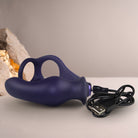 NOVA Zenturian 16-function prostate plug shown next to a hand for size reference, displaying the compact and ergonomic design