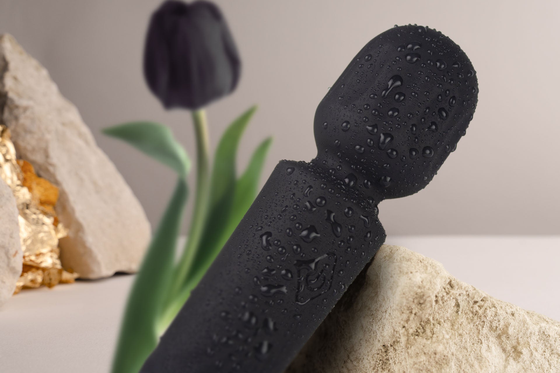 Black Tulip | Rechargeable Powerful Mini Wand Vibrator Black Tulip | Rechargeable Powerful Mini Wand Vibrator