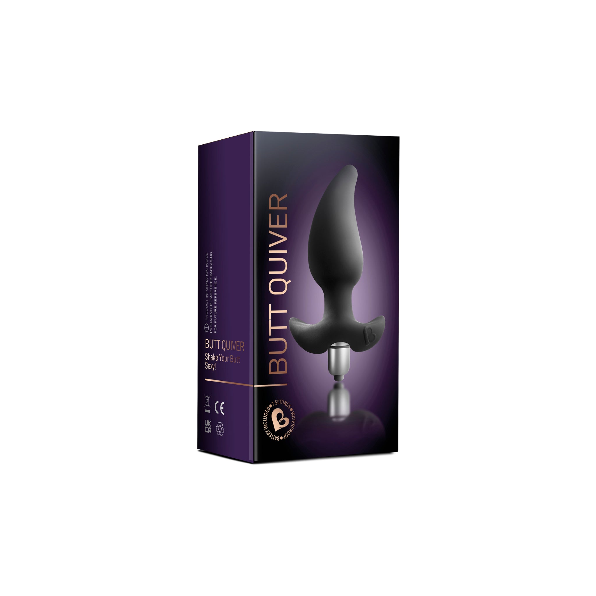 Rocks Off Butt Quiver - Black Butt Plug With Bullet Vibe - elegant pack shot