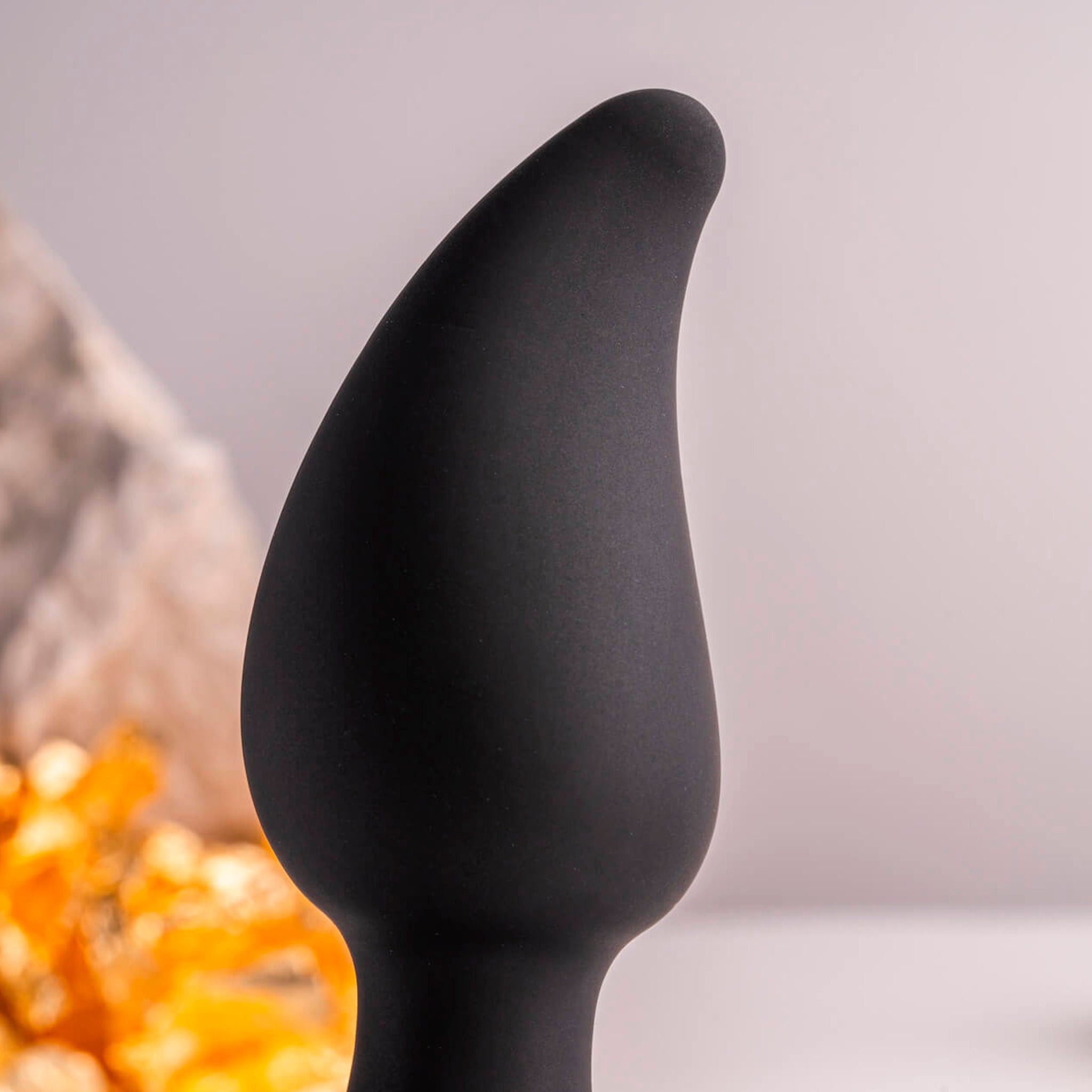 Rocks Off Butt Quiver - Black Butt Plug With Bullet Vibe - close up, just the tip