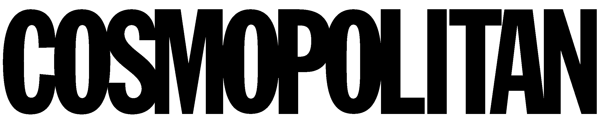 the "cosmopolitan" logo in black