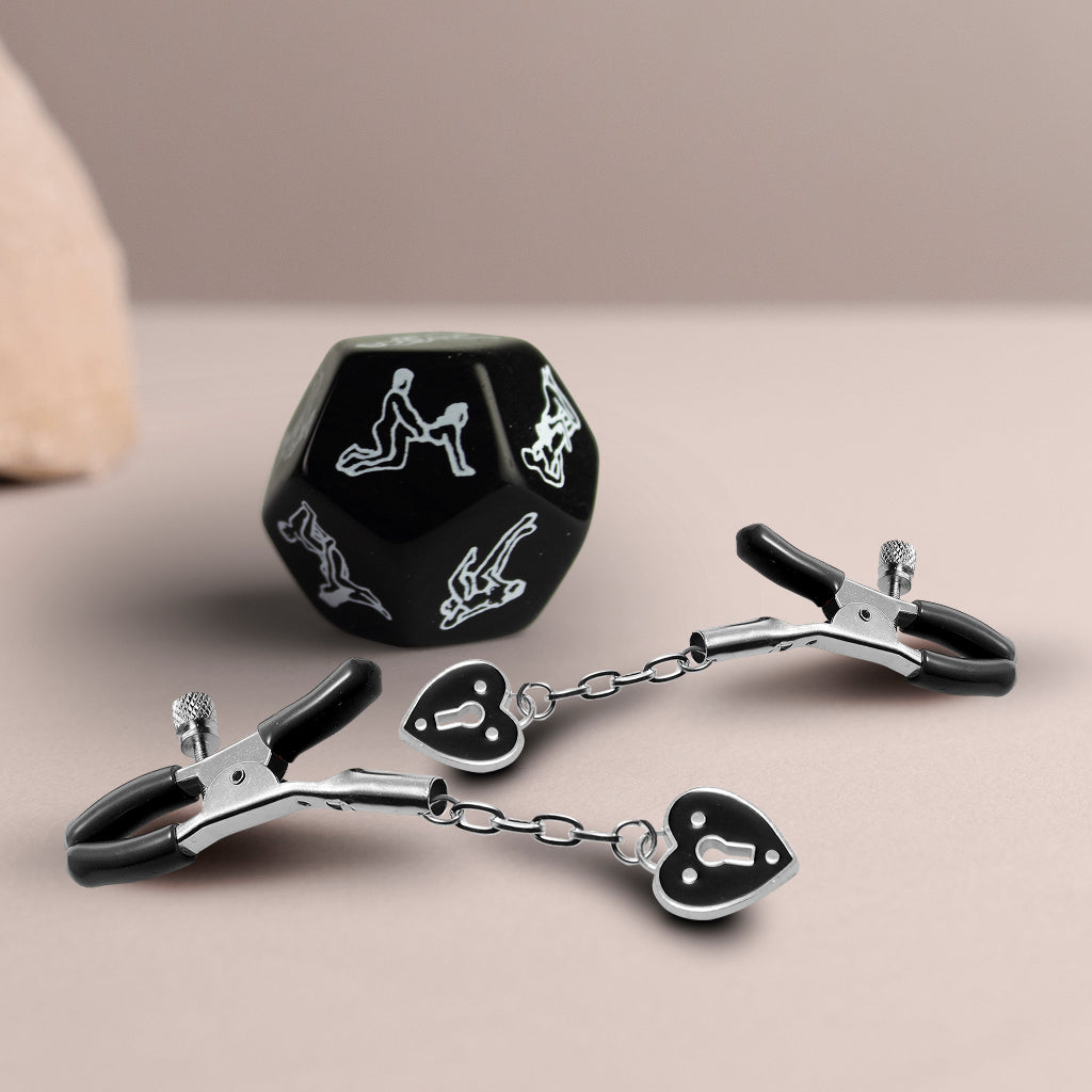 The Love Box couples pleasure kit, product packaging and accessories 